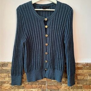 Marc by Marc Jacobs Teal Button-Up Sweater